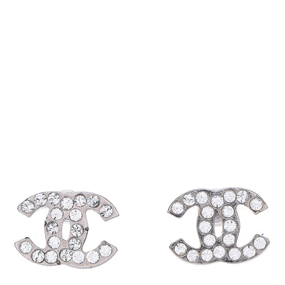 Chanel Crystal Mini Timeless CC Earrings Silver 1 of 5