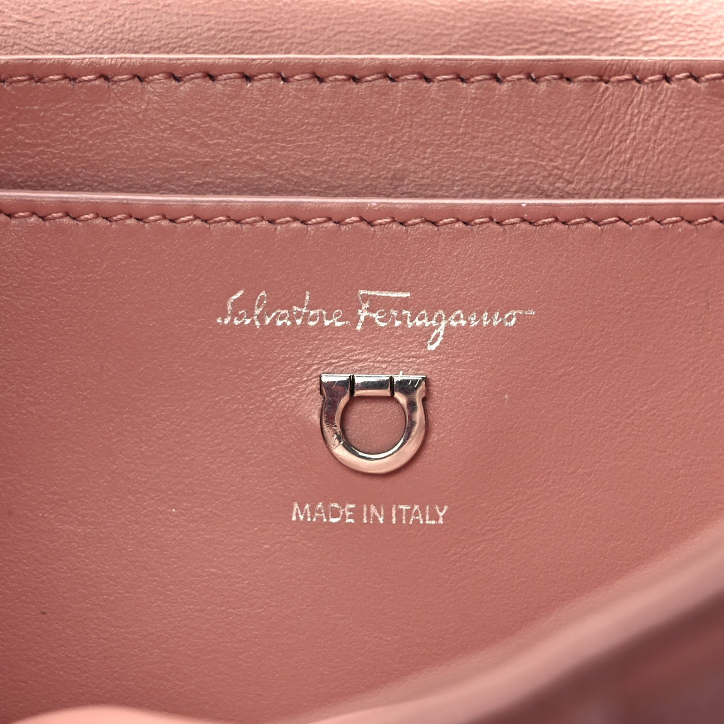 Calfskin Quilted Gancini Backpack Antique Rose