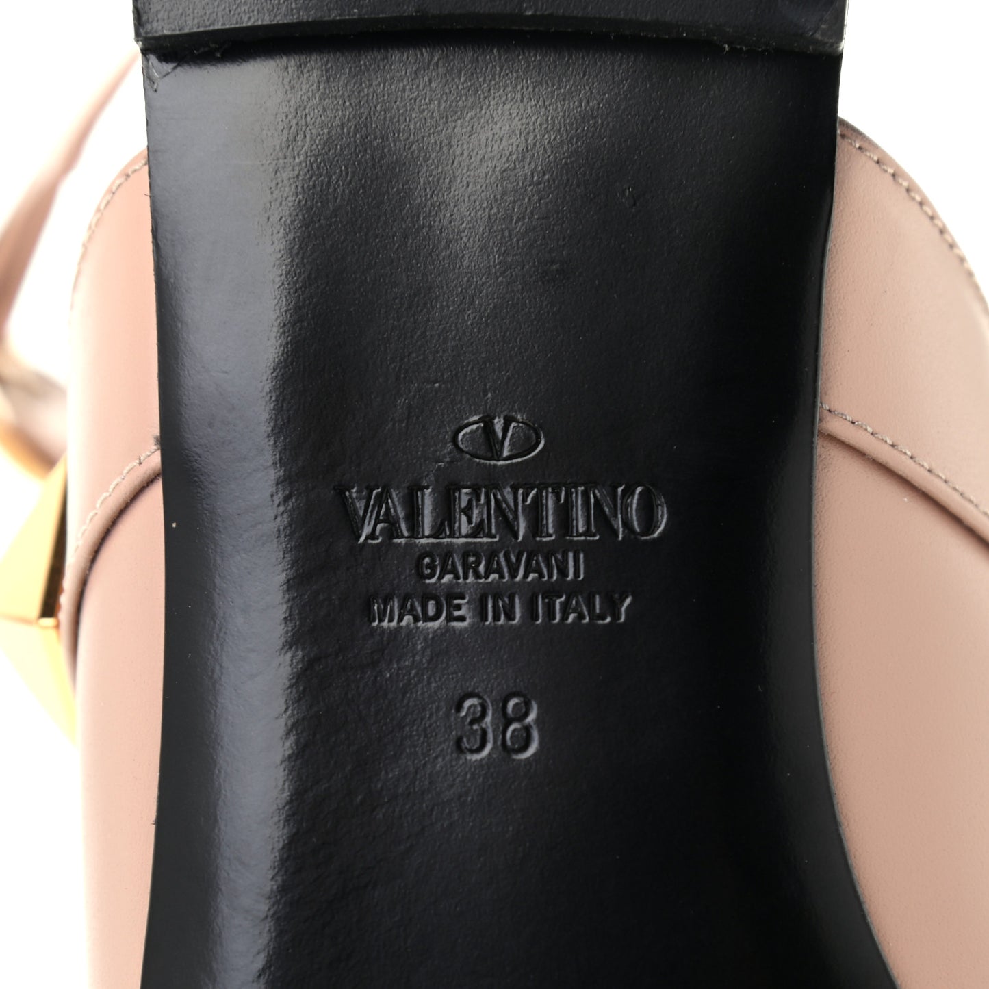 Calfskin Roman Stud Ankle Strap Flat Mules 38 Rose Cannelle
