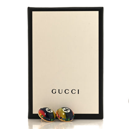 Gucci Resin Crystal Web Stud Earrings Multicolor 5 of 5
