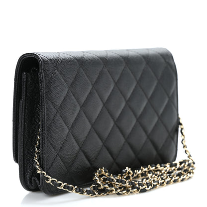 Chanel Caviar Quilted Golden Class Wallet On Chain WOC Black 3 of 10