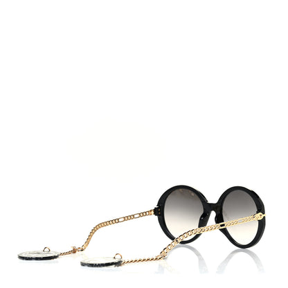 Gucci Acetate Detachable Charm Oversized Frame Round Sunglasses GG0726S Black 4 of 6