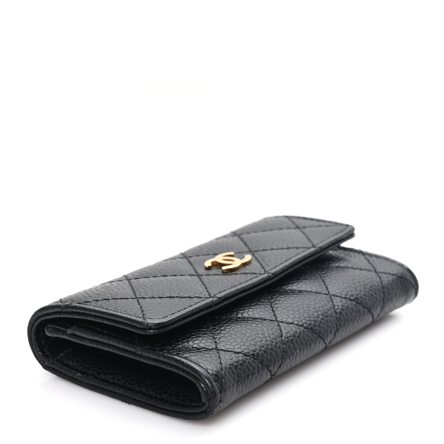 Chanel Caviar Quilted Flap Card Holder Wallet Black 4 of 8