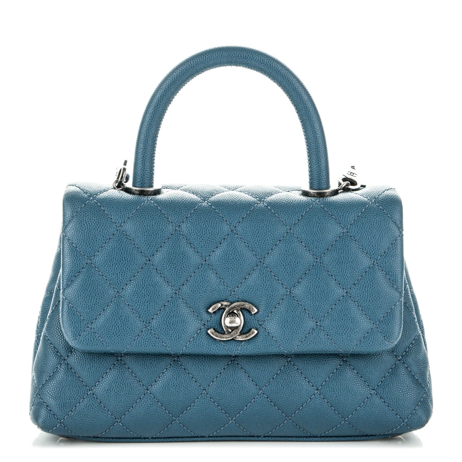 Chanel Caviar Quilted Mini Coco Handle Flap Blue 1 of 9