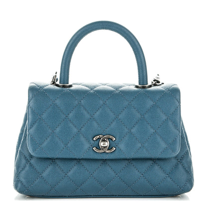 Chanel Caviar Quilted Mini Coco Handle Flap Blue 1 of 9