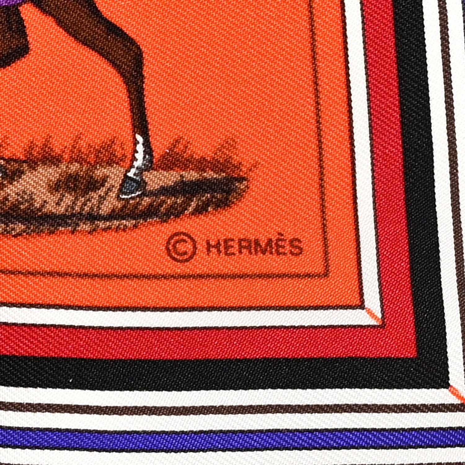 Hermes Silk Couvertures et Tenues de Jour Pocket Square Scarf 4 of 5