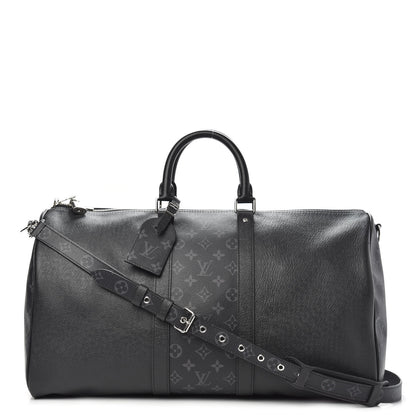 Louis Vuitton Taiga Monogram Eclipse Keepall Bandouliere 50 Black 1 of 9