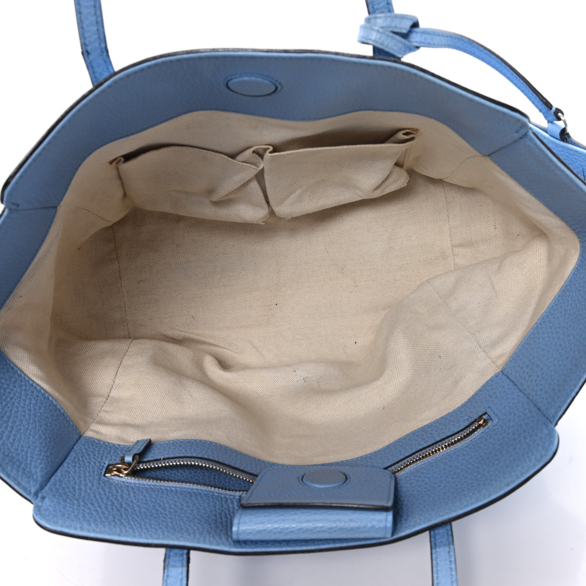 Dollar Calfskin Small Swing Tote Mineral Blue