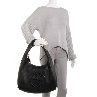 Gucci Pebbled Calfskin Large Soho Hobo Black 2 of 7