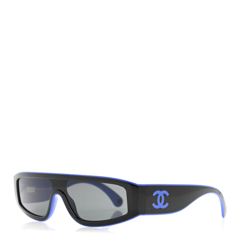 Acetate Cat Eye Sunglasses 6057 Black Blue
