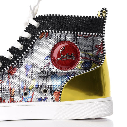 Christian Louboutin Patent Flash Paillettes Mens Rantus Orlato Sneakers 46 Version Silver 8 of 10