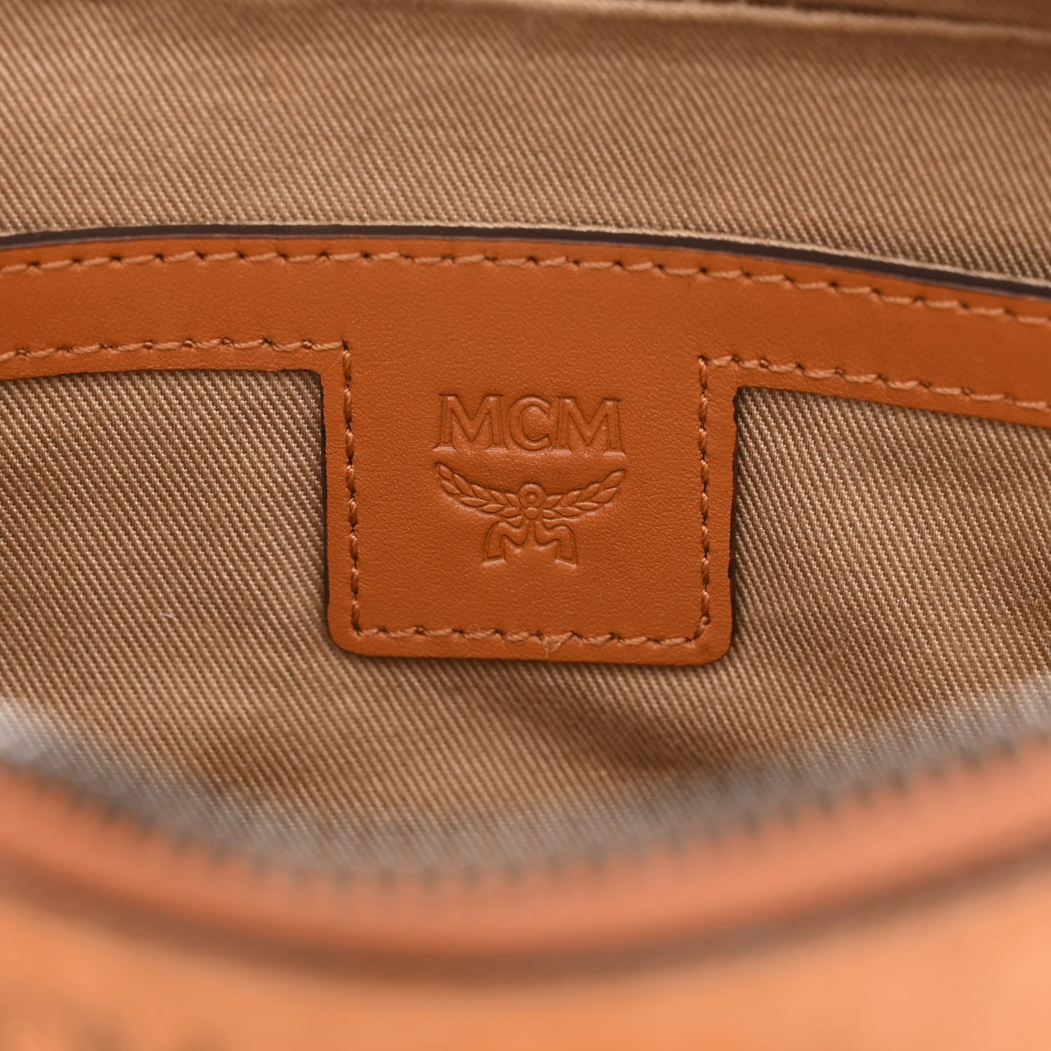 MCM Visetos Small Soft Berlin Multifunction Crossbody Cognac 7 of 14