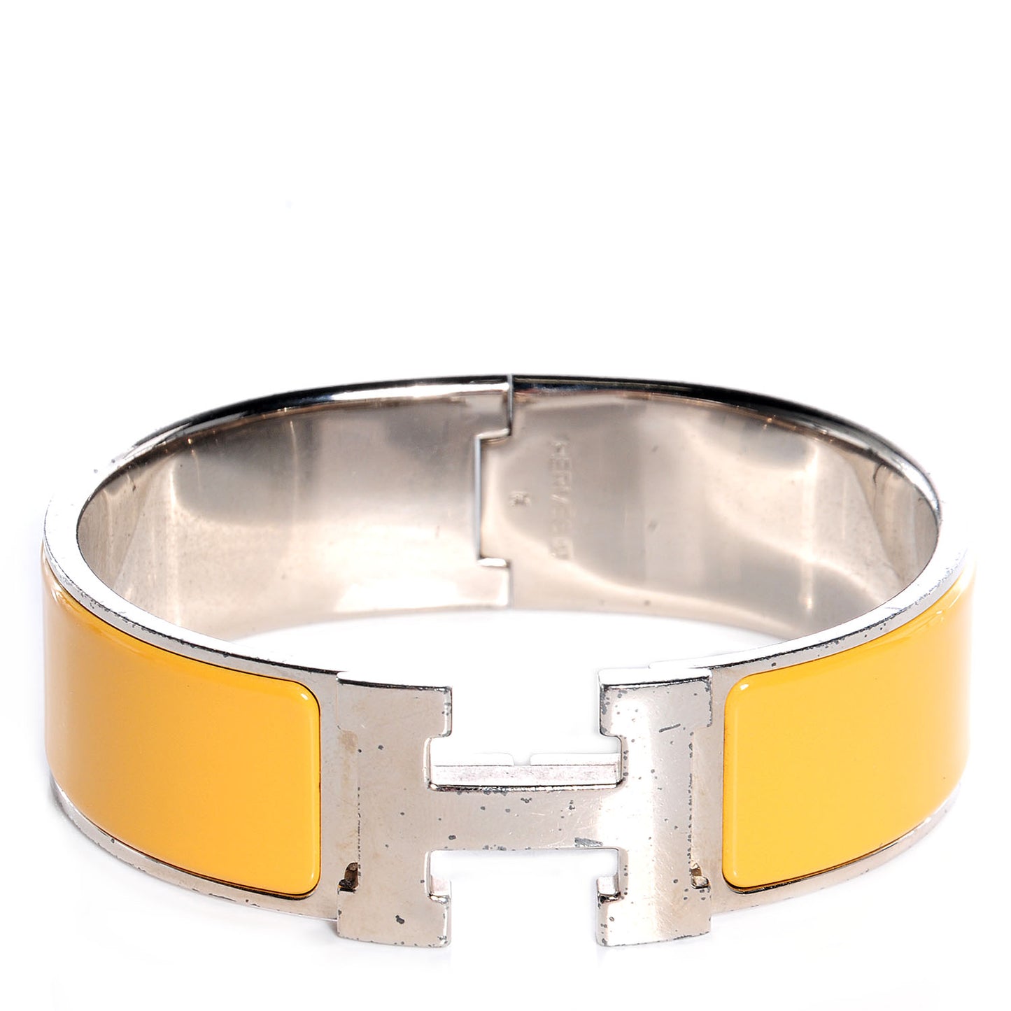 Enamel Clic Clac H Bracelet Wide GM Yellow