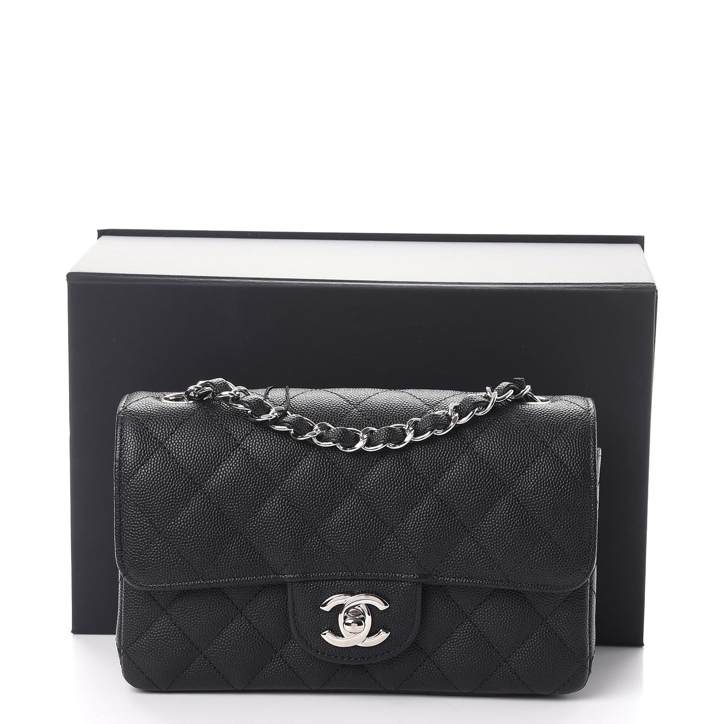 Caviar Quilted Mini Rectangular Flap Black