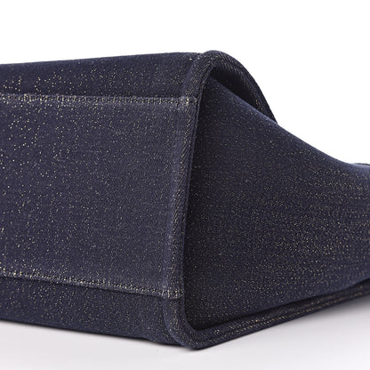 Chanel Lurex Canvas Medium Deauville Tote Navy Blue Gold 10 of 10