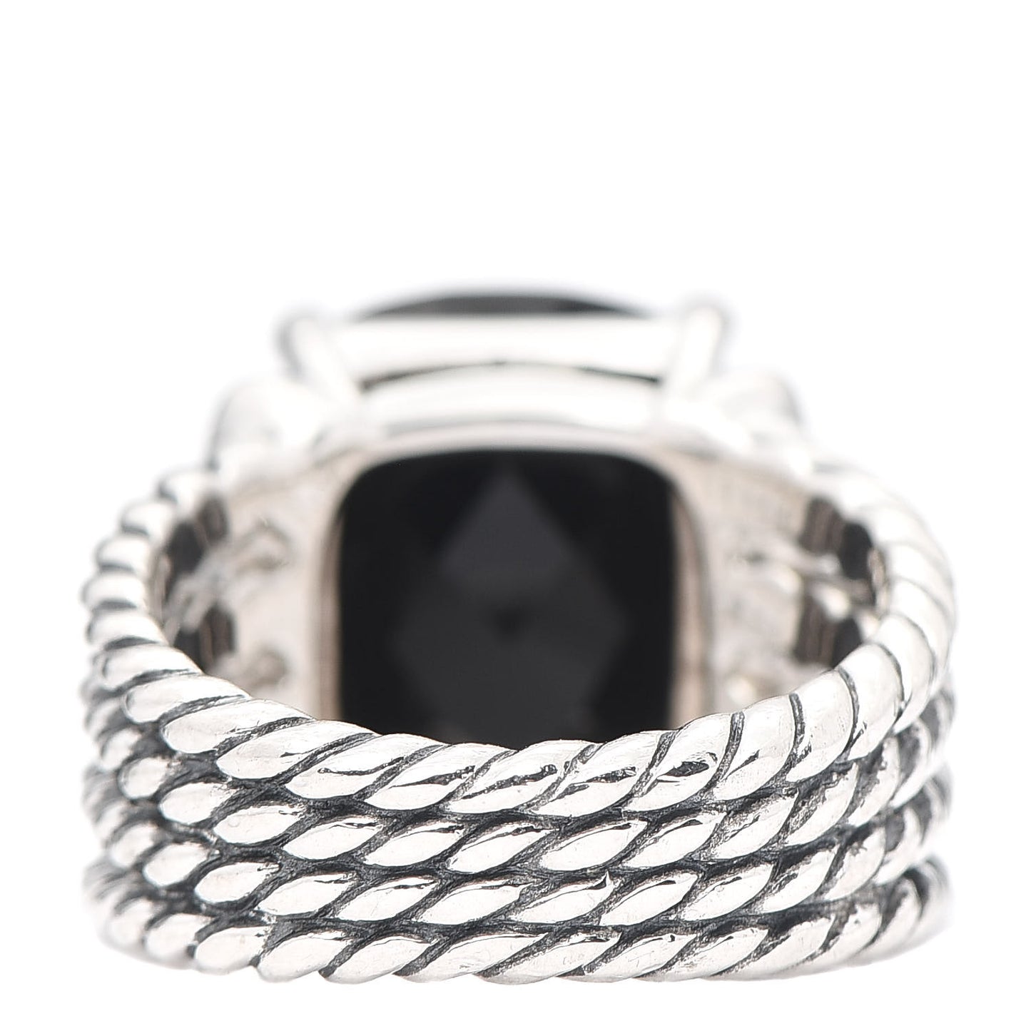 Sterling Silver Diamond Black Onyx 16mm Wheaton Ring 53 6.25