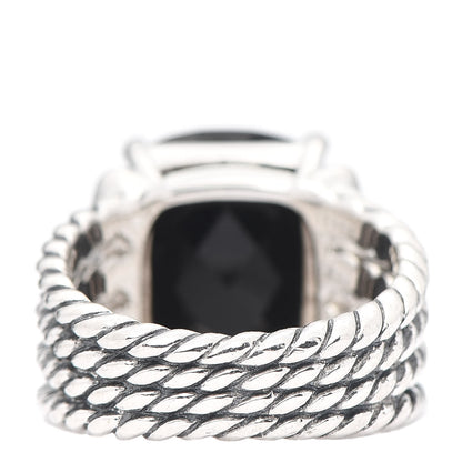 David Yurman Sterling Silver Diamond Black Onyx 16mm Wheaton Ring 53 6.25 3 of 4