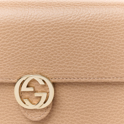 Gucci Dollar Calfskin Interlocking G Chain Wallet Camelia 8 of 11