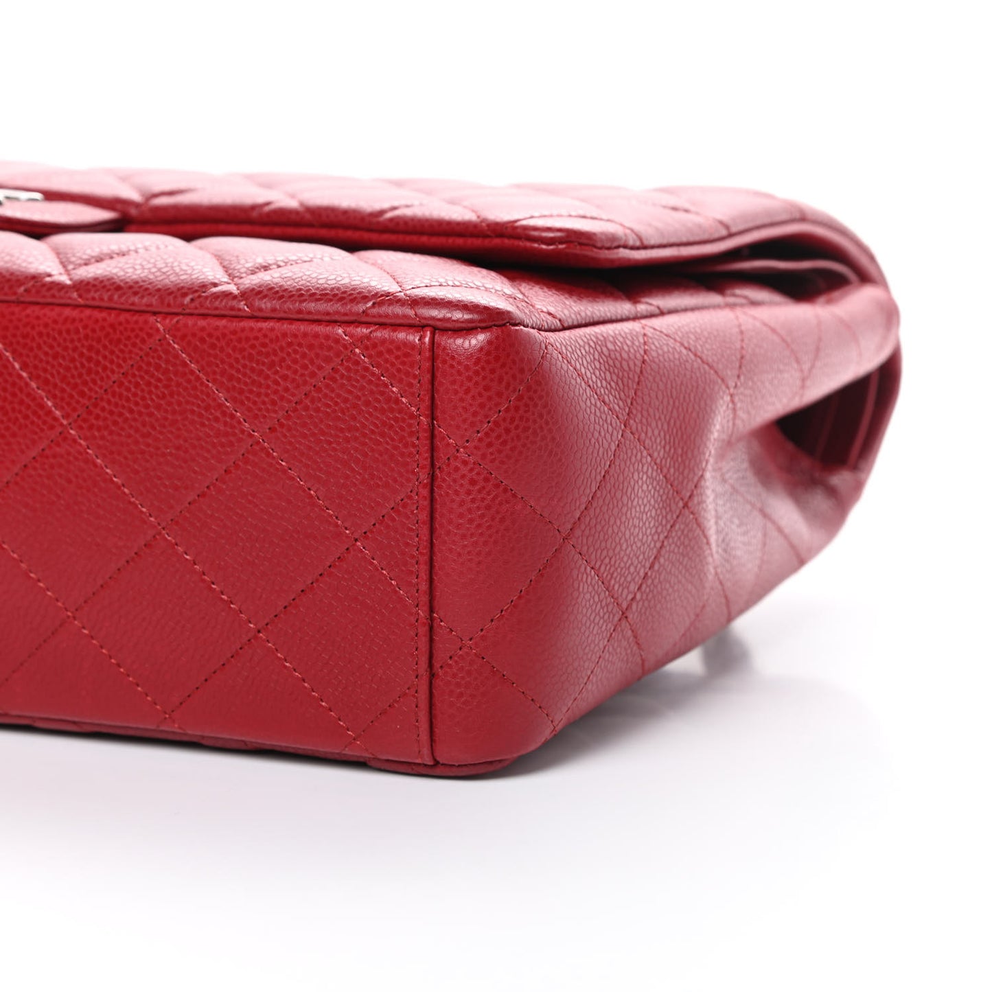 Caviar Quilted Maxi Double Flap Red