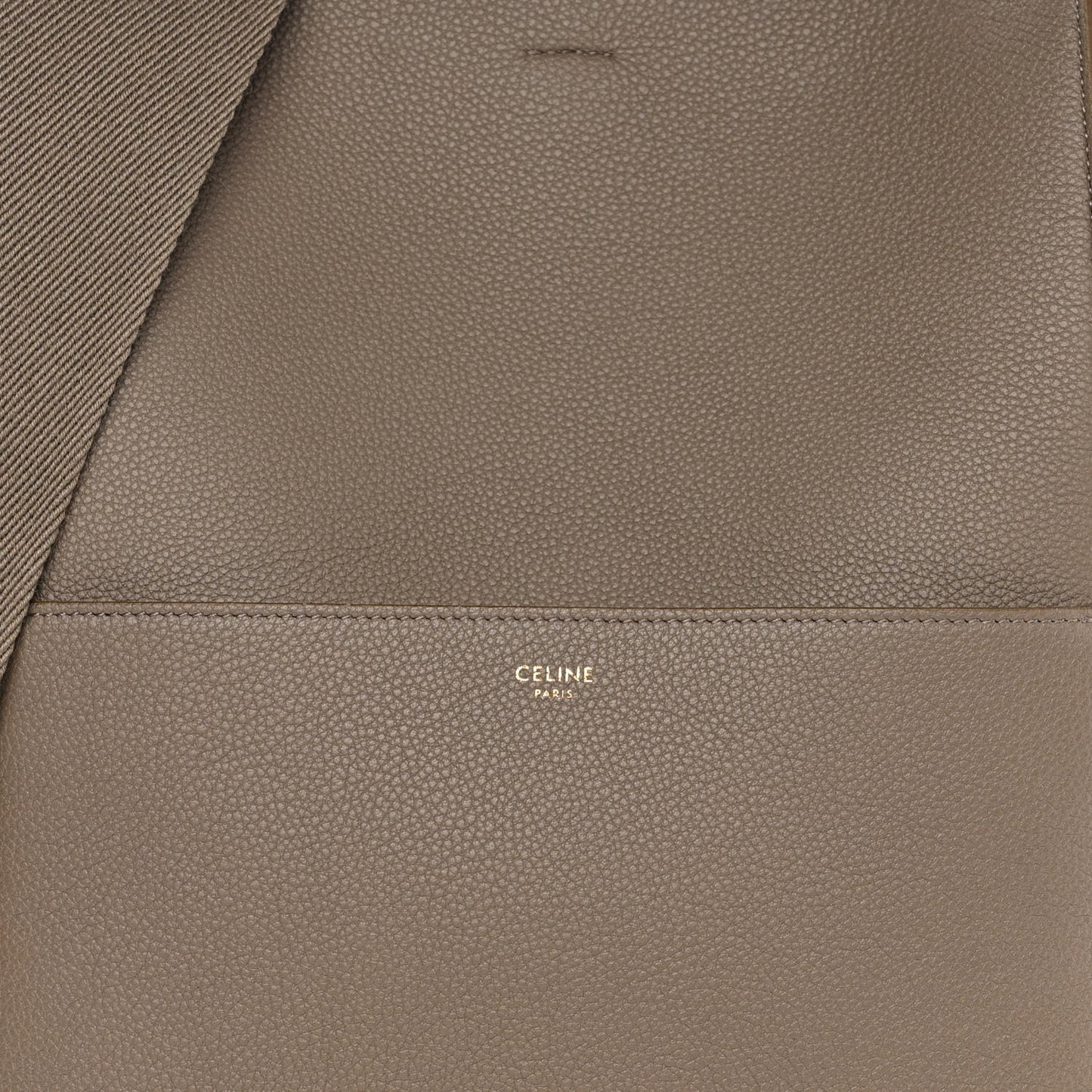 Soft Grained Calfskin Sangle Bucket Bag Taupe
