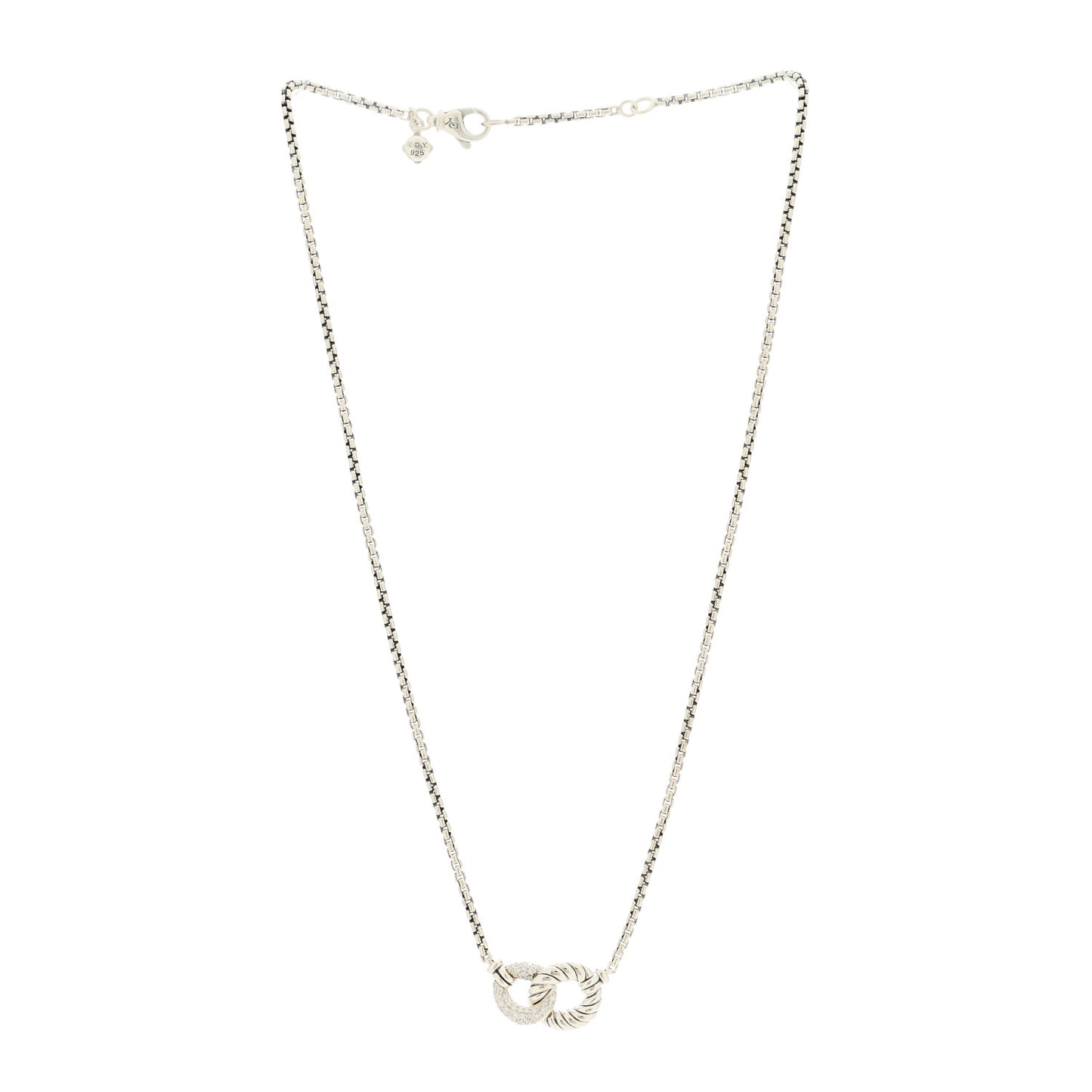 Sterling Silver Diamond Belmont Curb Link Pendant Necklace