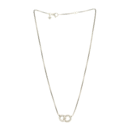 David Yurman Sterling Silver Diamond Belmont Curb Link Pendant Necklace 3 of 4