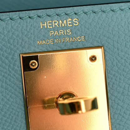 Hermes Epsom Kelly Sellier 28 Bleu Atoll 6 of 12