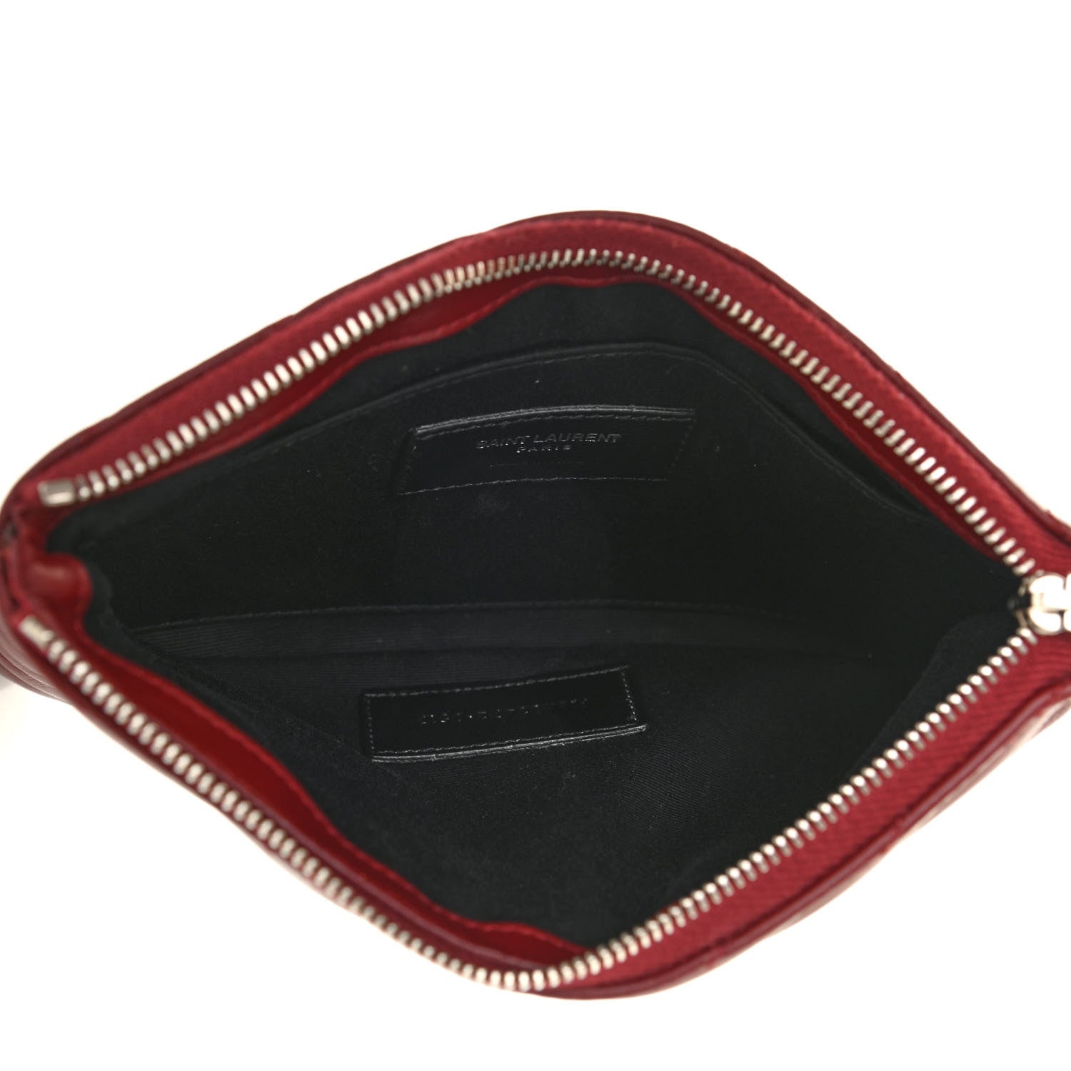 Saint Laurent Calfskin Matelasse Chevron Monogram Pouch Palissandre 14 of 14