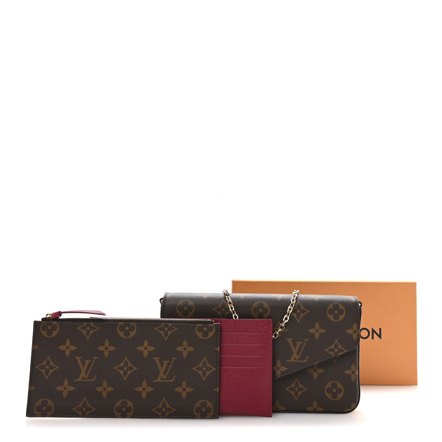 Louis Vuitton Monogram Pochette Felicie Chain Wallet Fuchsia 11 of 11