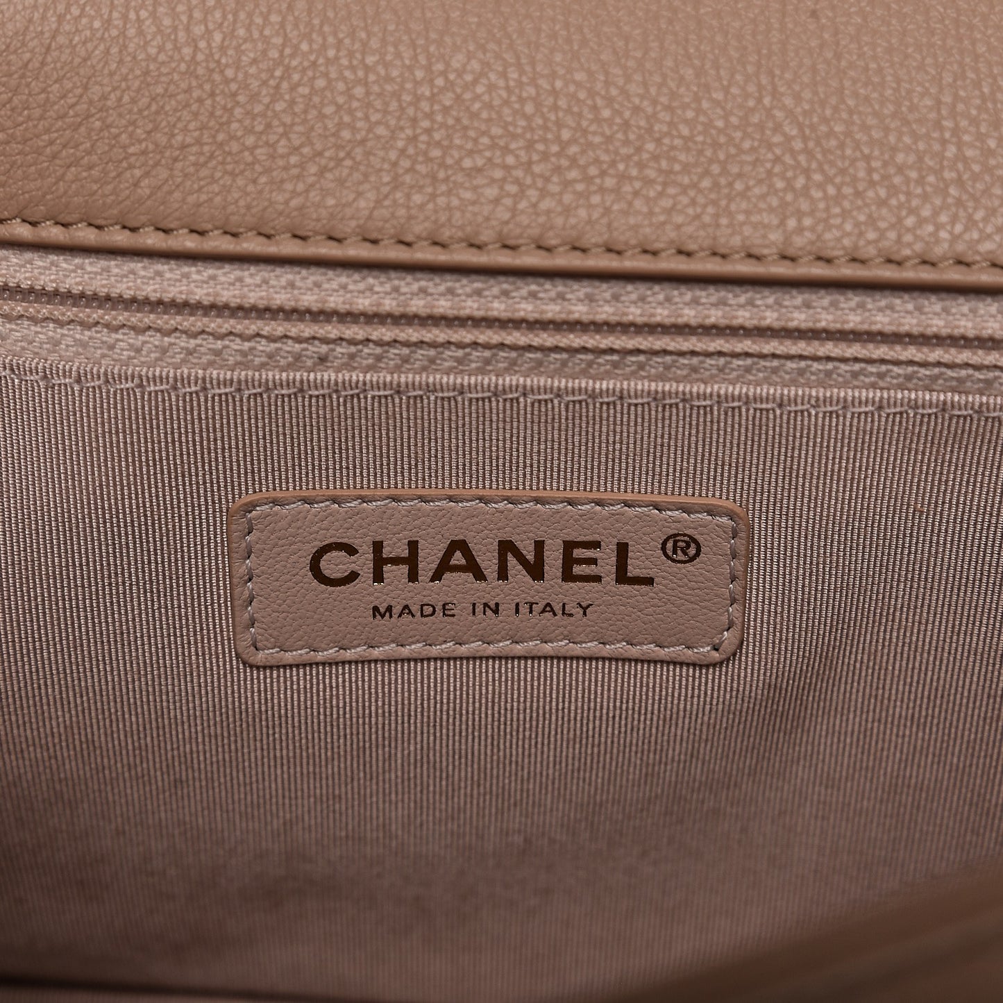 Caviar Quilted Large Studded Flap Beige