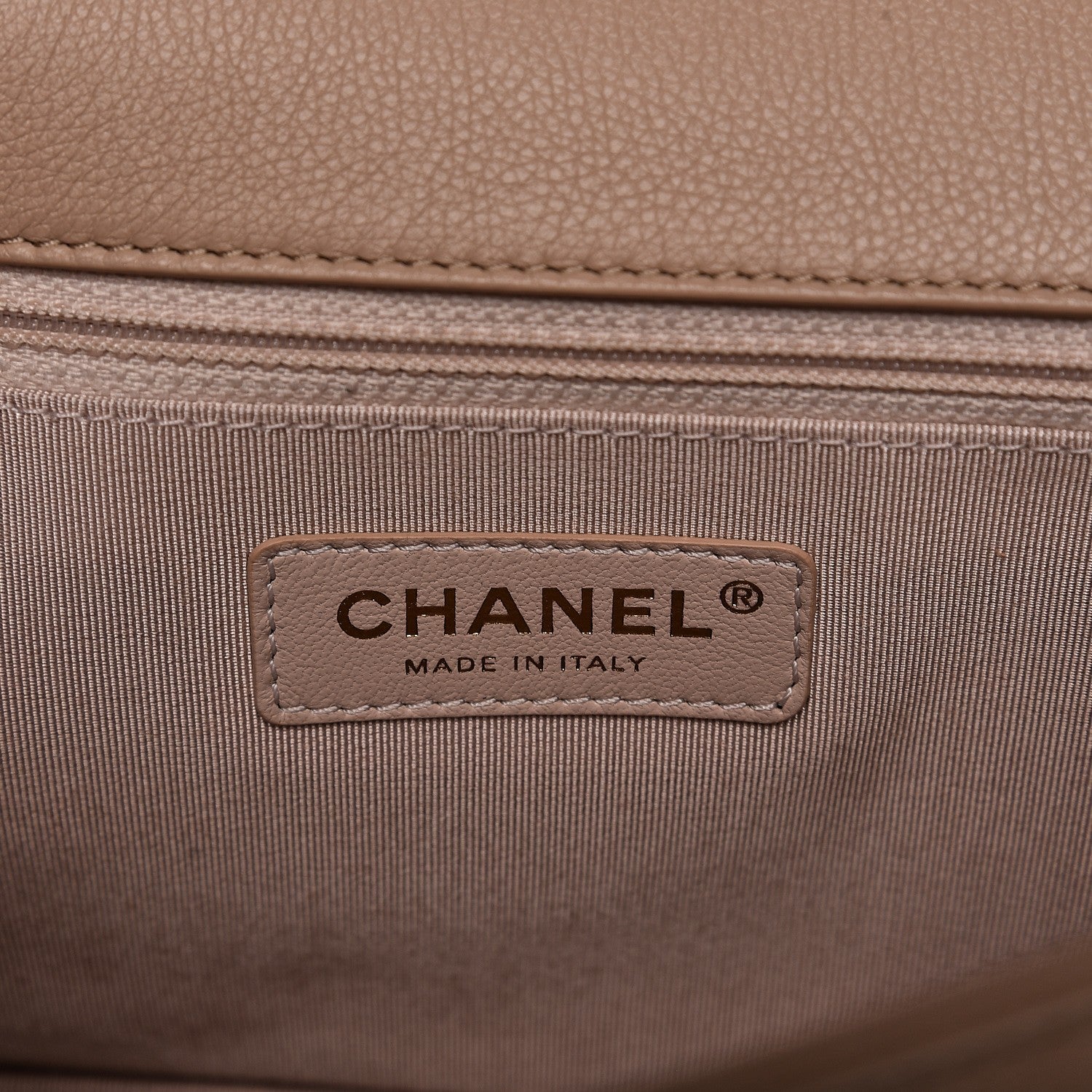 Chanel Caviar Quilted Large Studded Flap Beige 6 of 10