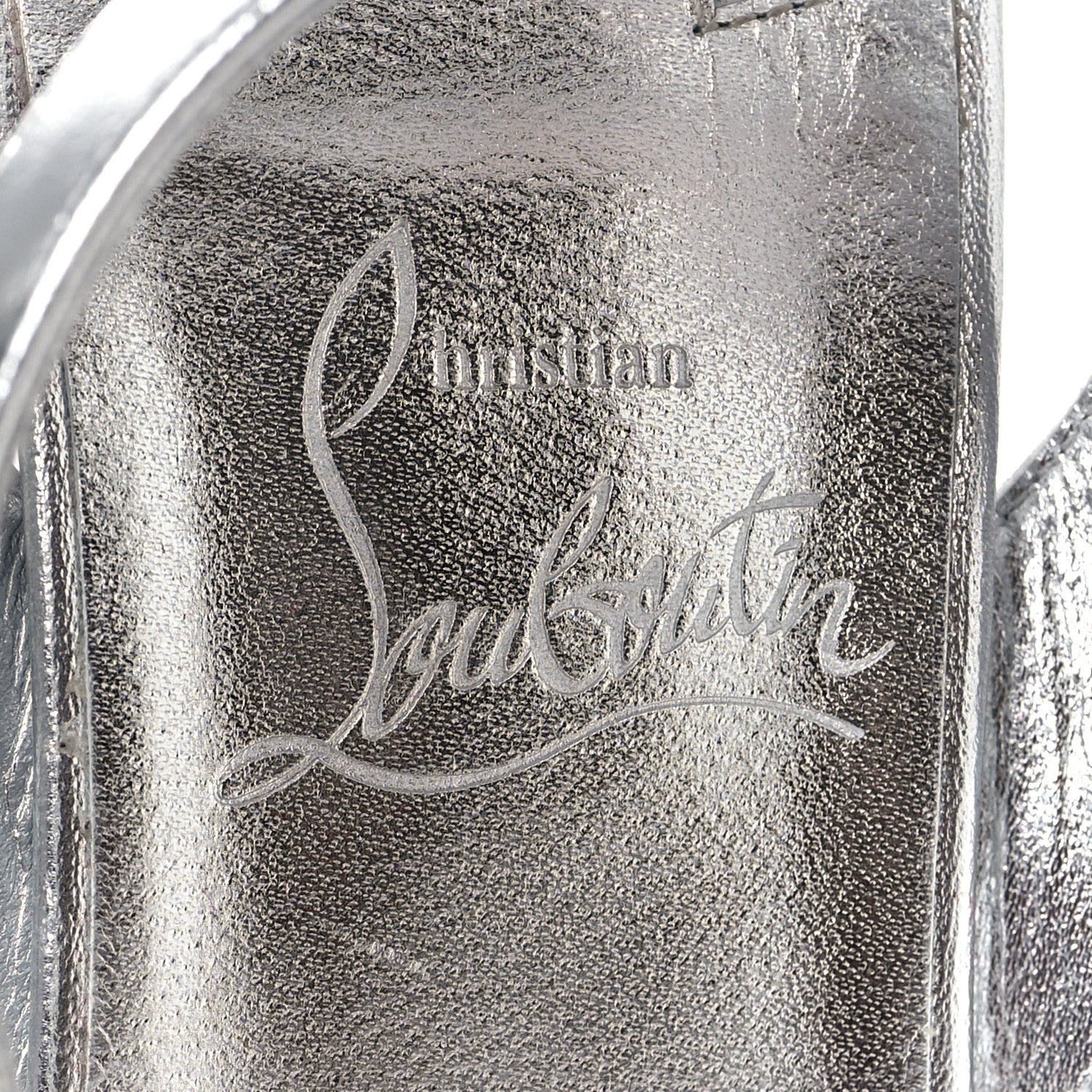 Christian Louboutin Kid Laminato Mariza 85 Sandals 36 Silver 8 of 9