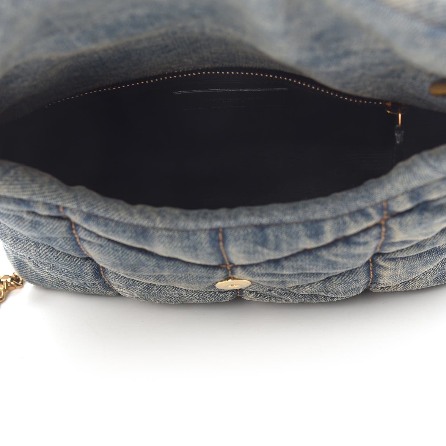 Saint Laurent ; SAINT LAURENT Denim Quilted Toy Loulou Puffer Monogram Chain Satchel Rodeo Blue 4 of 8