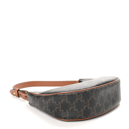Celine Triomphe Canvas Calfskin Ava Shoulder Bag Tan 4 of 11