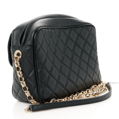 Chanel Lambskin Quilted Tassel Flap Camera Case Black 3 of 12