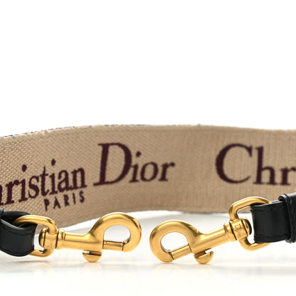 Christian Dior Canvas Embroidered Shoulder Strap Burgundy 3 of 5