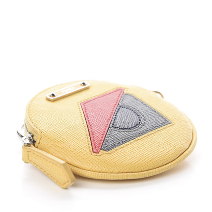 Fendi Vitello Elite Monster Eye Coin Purse Key Case Yellow 3 of 5