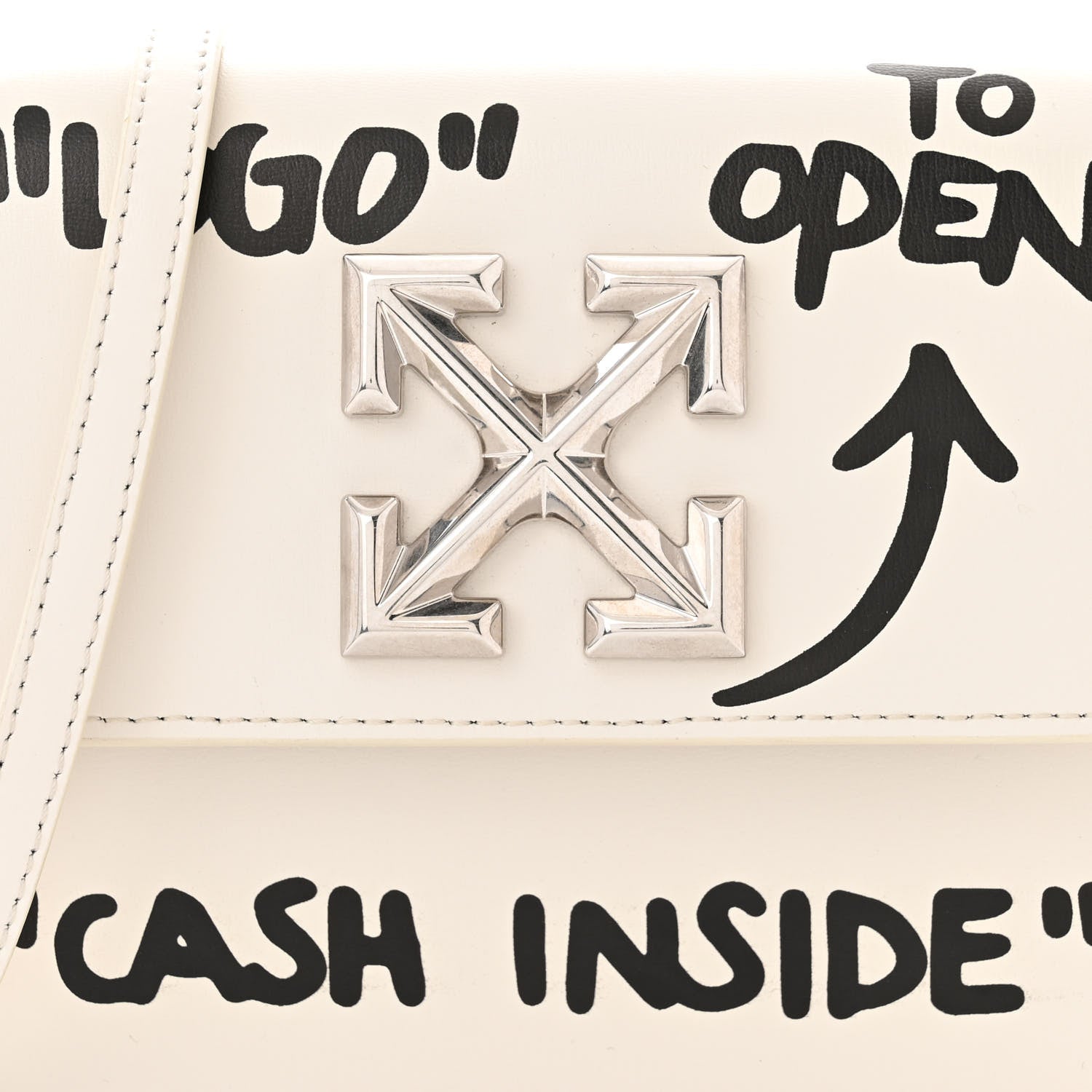 Off-White Calfskin Jitney 0.7 Cash Inside Crossbody Bag White 11 of 13