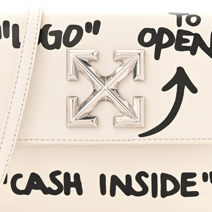 Off-White Calfskin Jitney 0.7 Cash Inside Crossbody Bag White 11 of 13