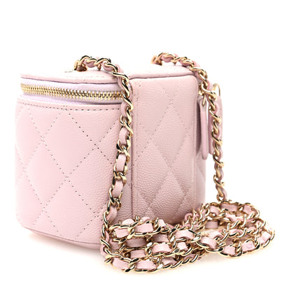 Chanel Caviar Quilted Mini Vanity Case With Chain Light Pink 3 of 10