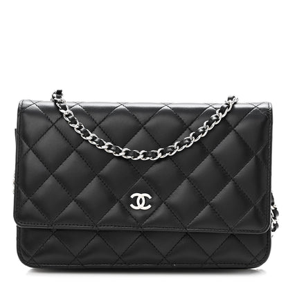 Chanel Lambskin Quilted Wallet On Chain WOC Black 1 of 11