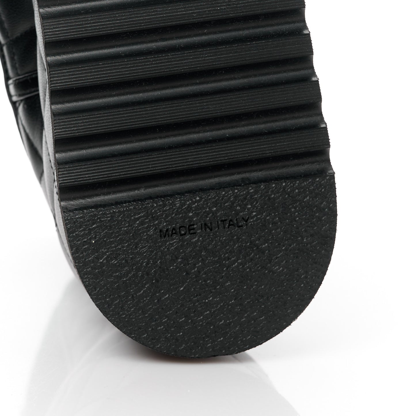 Lambskin Patent CC Cap Toe Quilted Short Platform Boots 37 Black