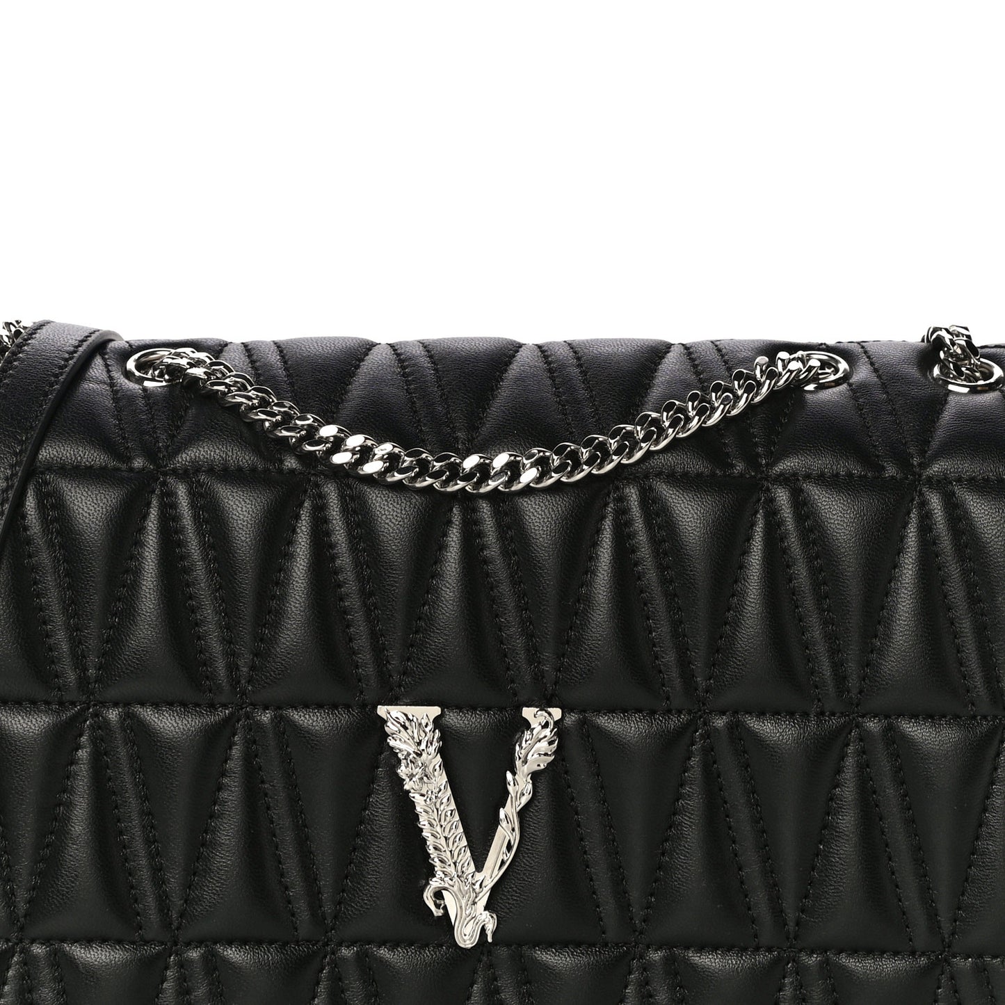 Nappa Quilted Virtus Evening Bag Black