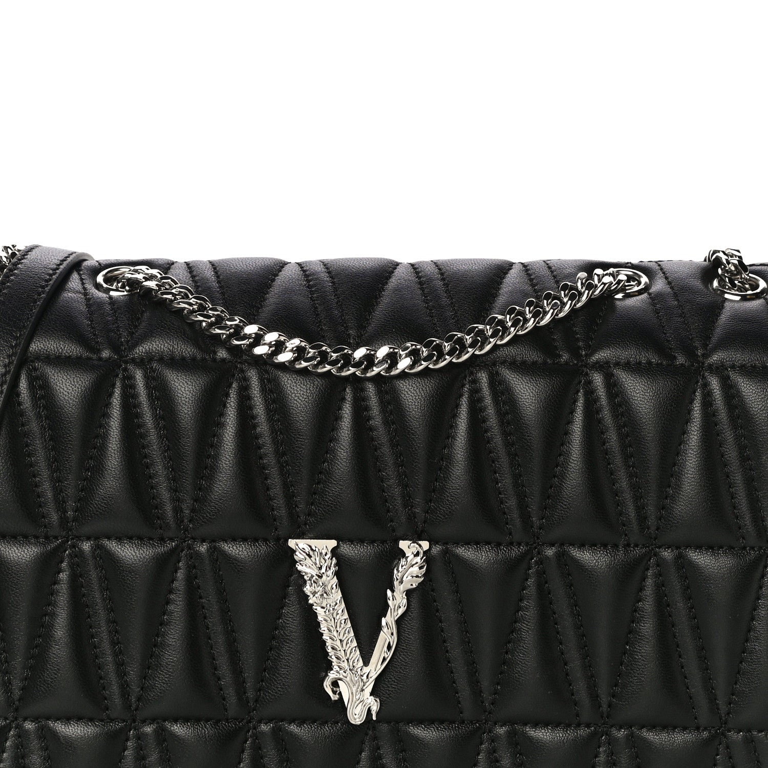 Versace Nappa Quilted Virtus Evening Bag Black 8 of 12