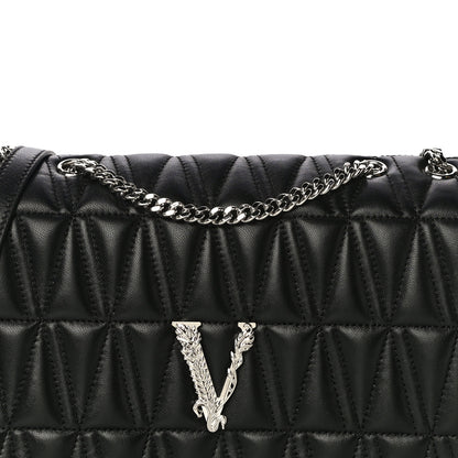 Versace Nappa Quilted Virtus Evening Bag Black 8 of 12