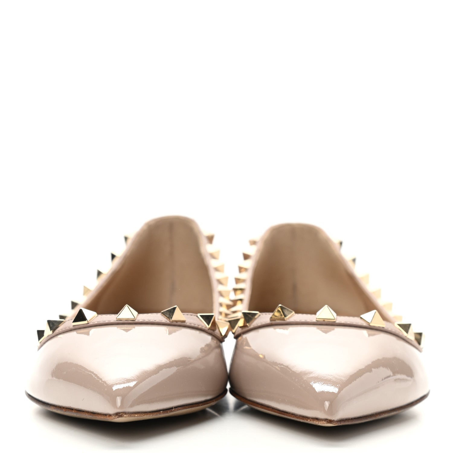 Valentino Garavani Patent Rockstud Ballerina Flats 38 Poudre 2 of 11