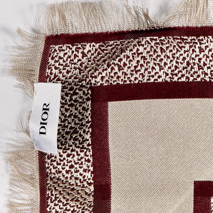 Christian Dior Silk Oblique Scarf Bordeaux 4 of 4
