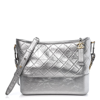 Chanel Metallic Aged Calfskin Quilted Medium Gabrielle Silver 1 of 13