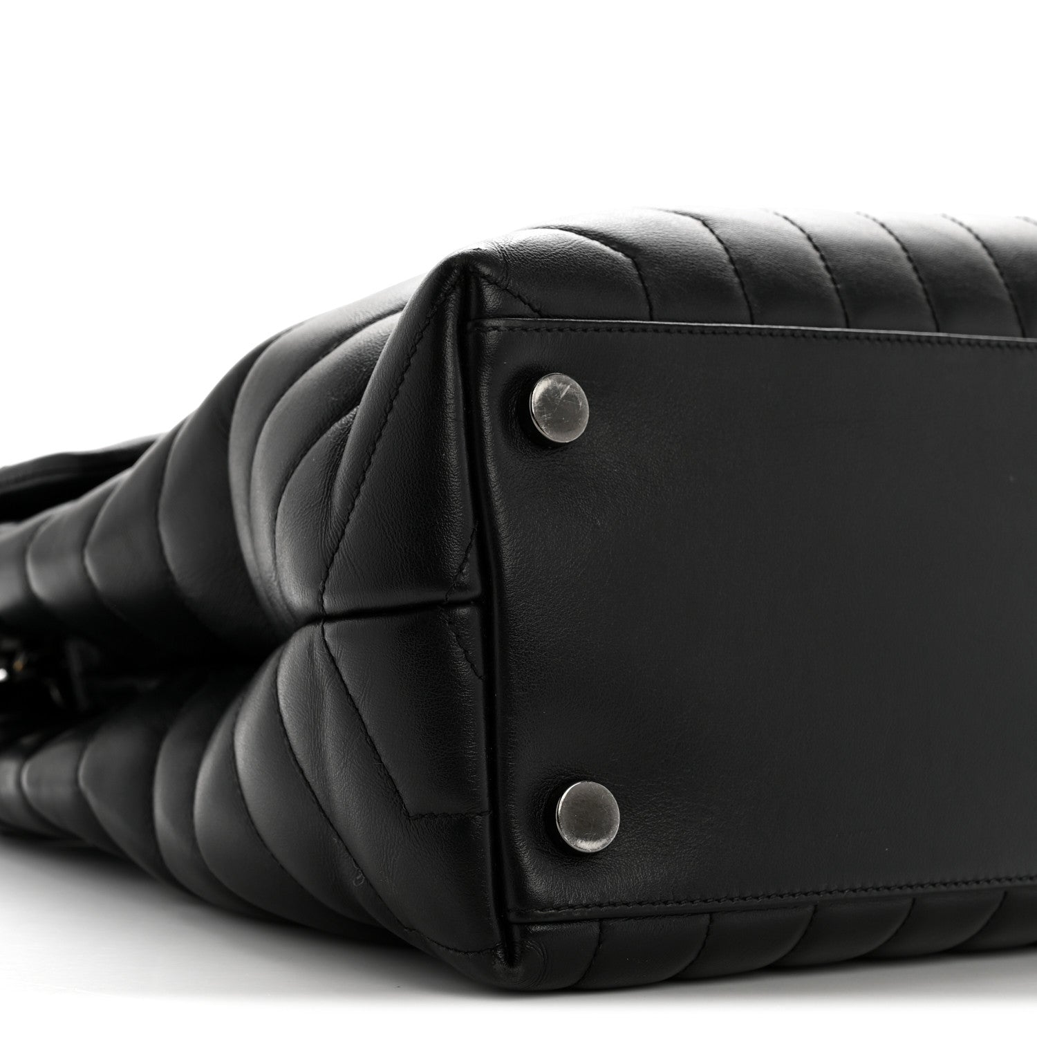 Saint Laurent Calfskin Y Quilted Monogram Large Loulou Chain Satchel Black 9 of 17