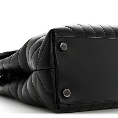 Saint Laurent Calfskin Y Quilted Monogram Large Loulou Chain Satchel Black 9 of 17